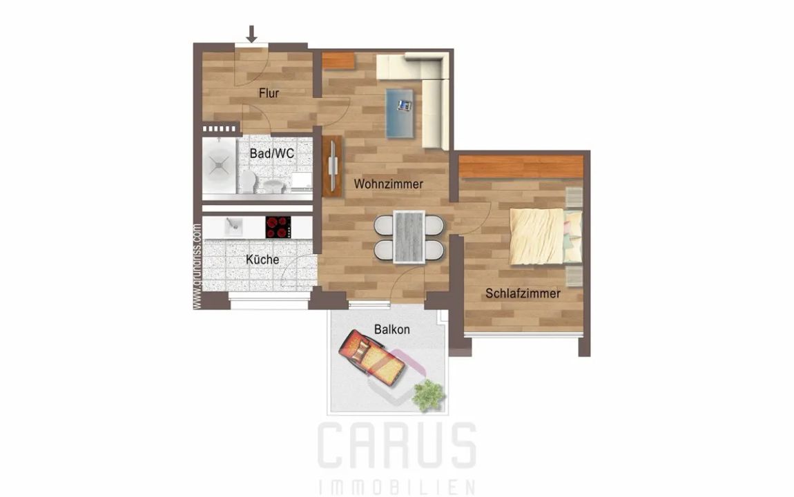 2-Zimmer Mietwohnung mit Küche Deggendorf