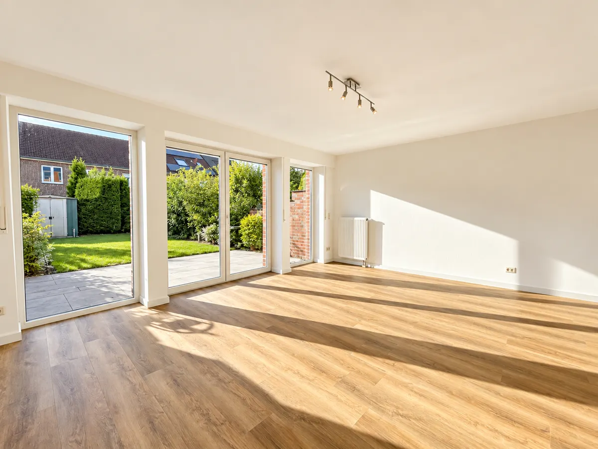 Wohnzimmer mit Gartenblick