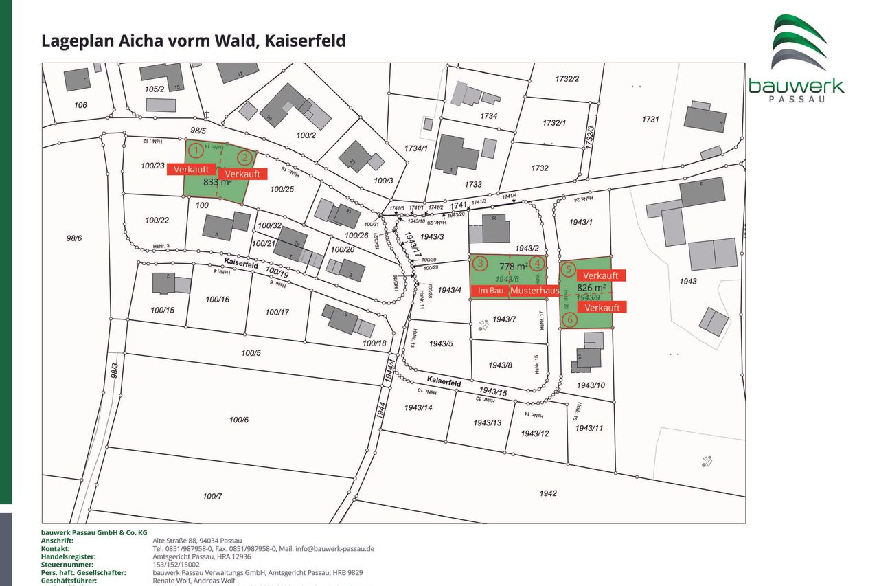 Lageplan Grundstücke 