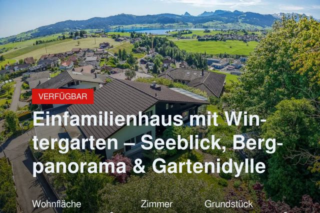 Neu im Angebot: Einfamilienhaus mit Wintergarten – Seeblick, Bergpanorama & Gartenidylle