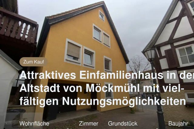 Nicht mehr verfügbar: Attraktives Einfamilienhaus in der Altstadt von Möckmühl mit vielfältigen Nutzungsmöglichkeiten