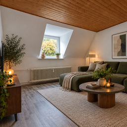 Rund 51 m² große 2-Zimmer-Dachgeschosswohnung mit renoviertem Tageslichtbad und Gartennutzung