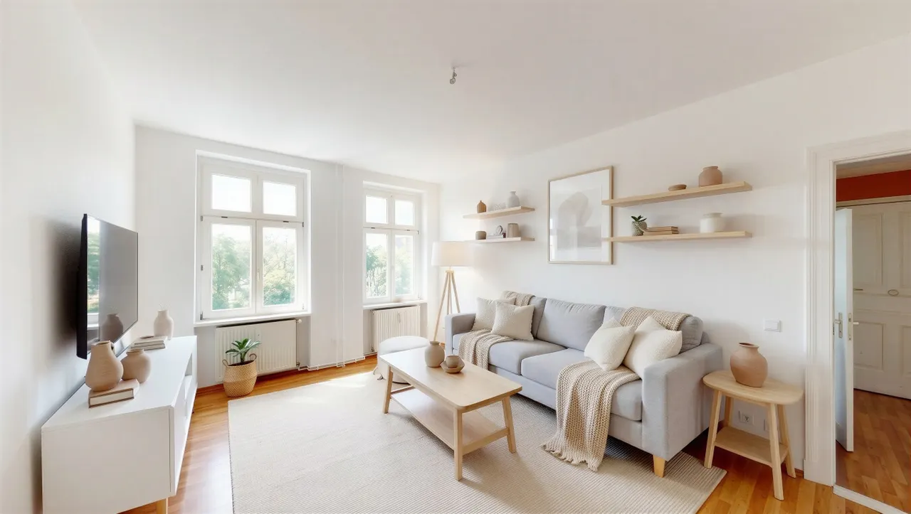 Wohnzimmer - Möblierte Visualisierung