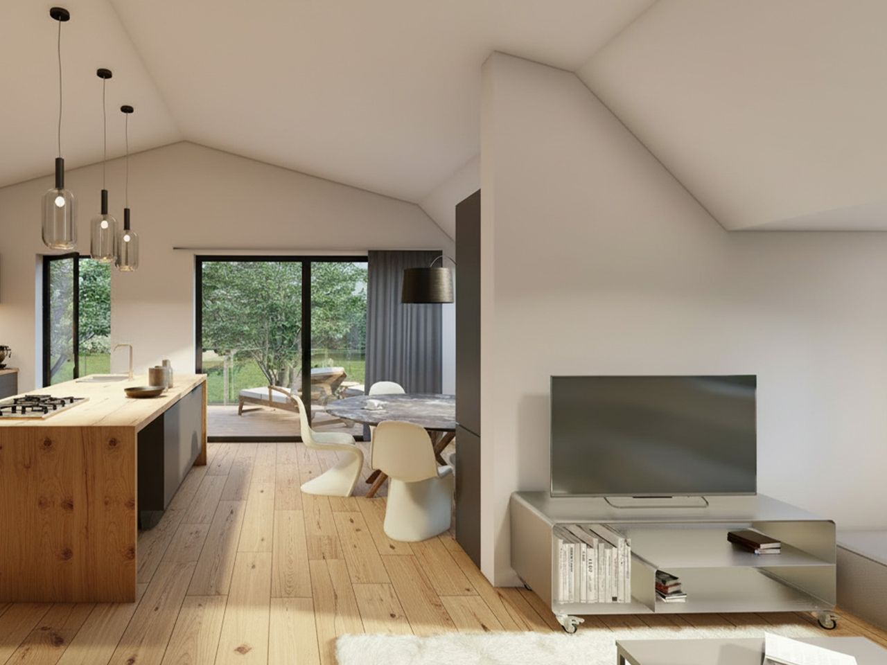 Wohn- & Kochbereich Dachgeschoss