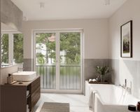 Es handelt sich um unverbindliche Illustrationen mit Sonderausstattungen. Die Bauausführung erfolgt durch das Bauunternehmen