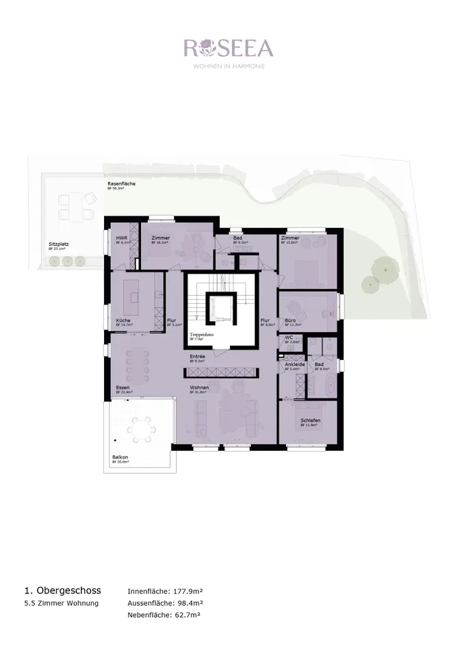 ROSEEA - Grundriss 1.Obergeschoss