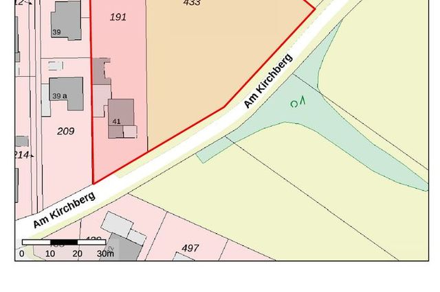 Lageplan mit Grundstücksgrenze