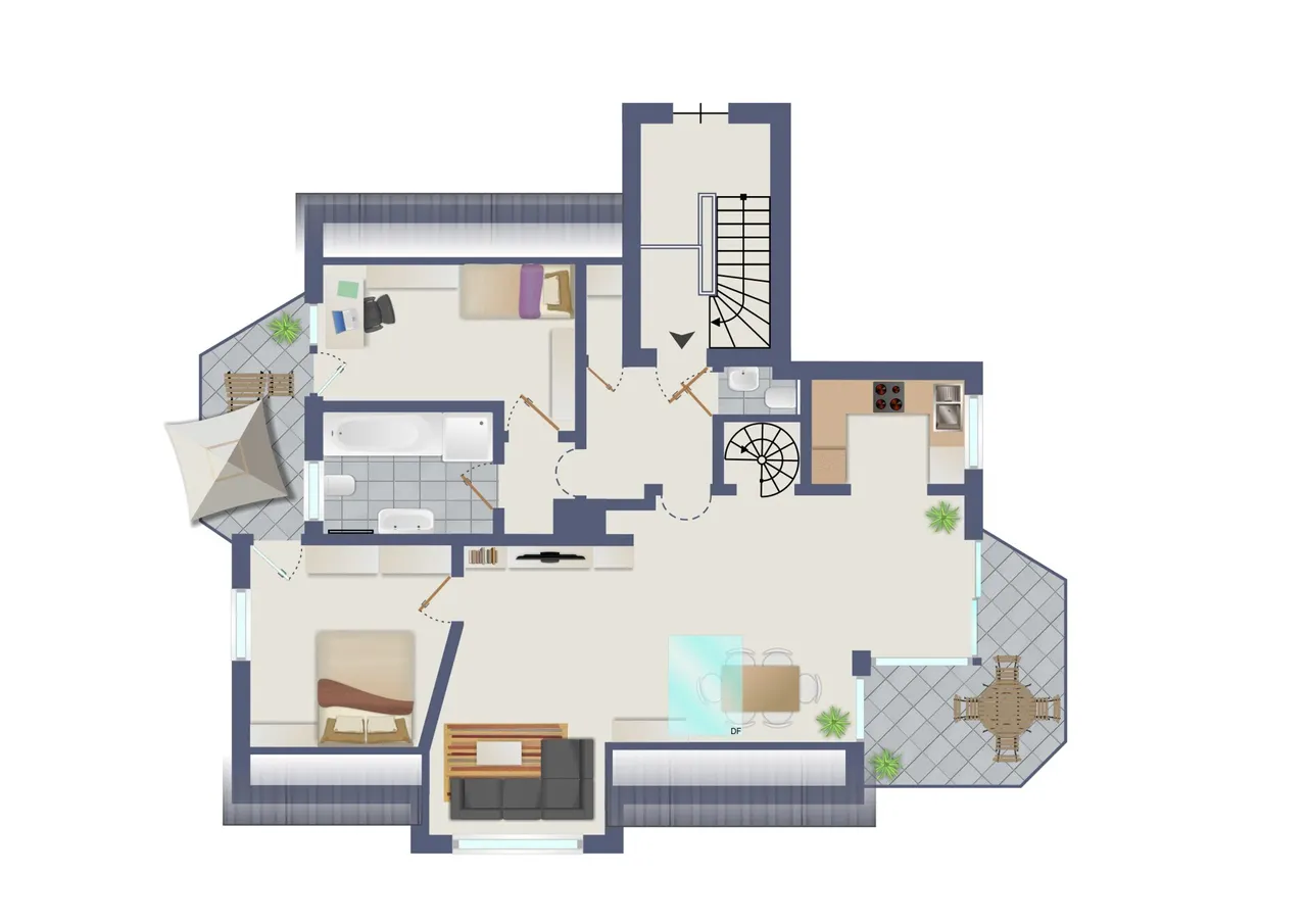 Grundriss Dachgeschoss I (Illustration)