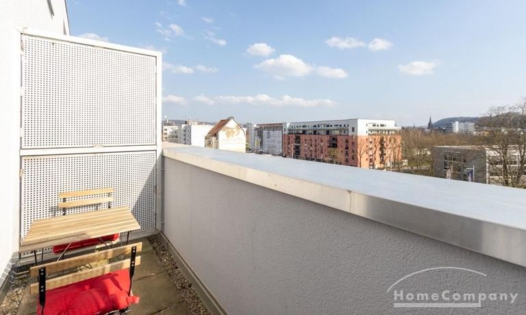 Balkon mit Blick &uuml;ber Saarbr&uuml;cken