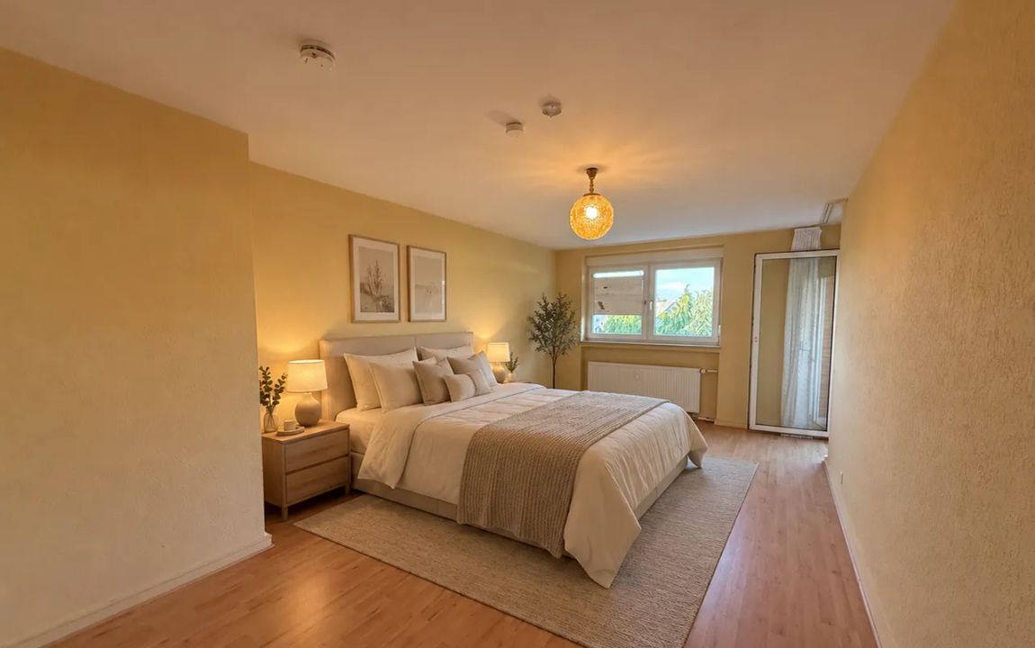 Großzügige Wohnung mit Balkon und Garage in Kesselheim