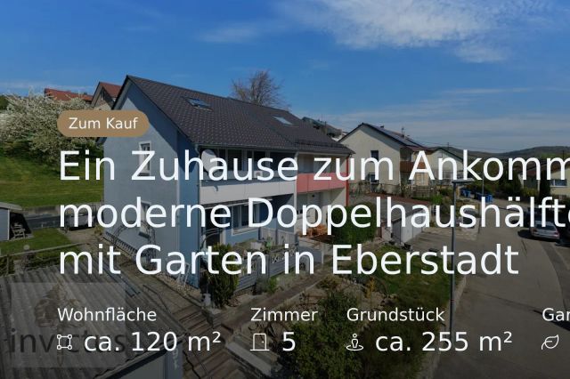 Neu im Angebot: Ein Zuhause zum Ankommen- moderne Doppelhaushälfte mit Garten in Eberstadt