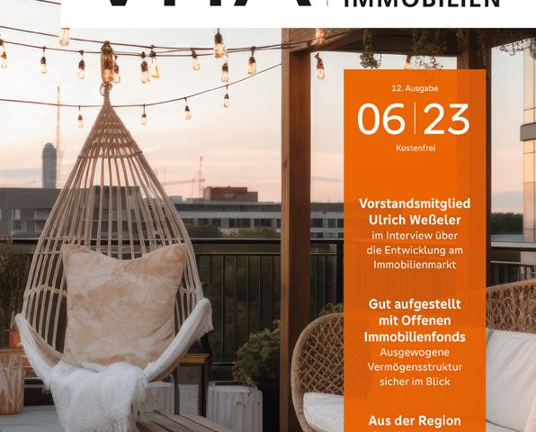 Cover der VITA, Ausgabe 06/23 - Das Magazin der Volksbank Immobilien Münsterland