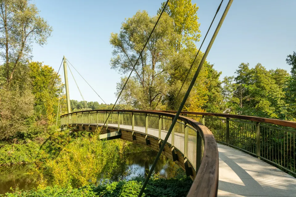 Fußgängerbrücke über die Agger in Lohmar-Wahlscheid