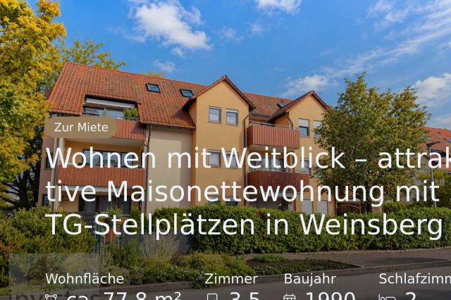 Neu im Angebot: Wohnen mit Weitblick – attraktive Maisonettewohnung mit 2 TG-Stellplätzen in Weinsberg