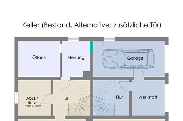 Grundriss Untergeschoss mit Trennungsmöglichkeit