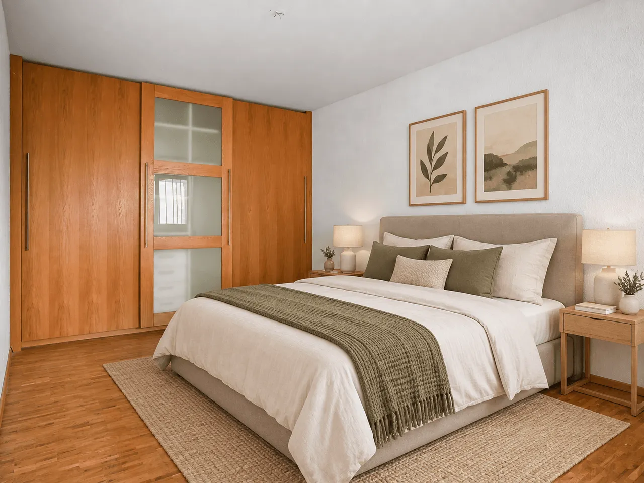 Schlafzimmer Einrichtungsbeispiel (KI)
