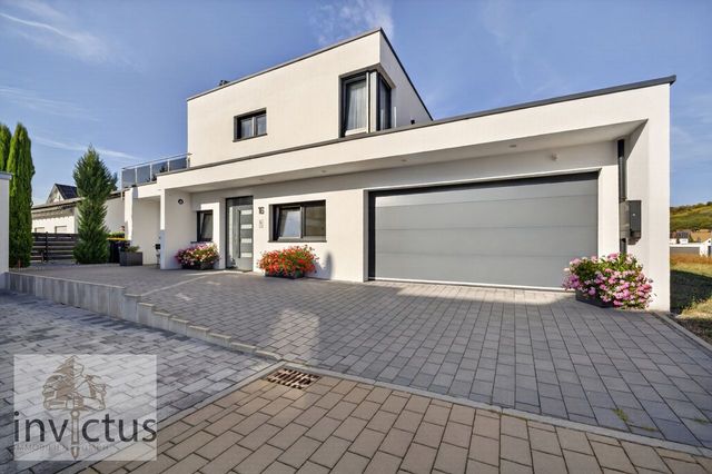 Außenansicht mit Doppelgarage