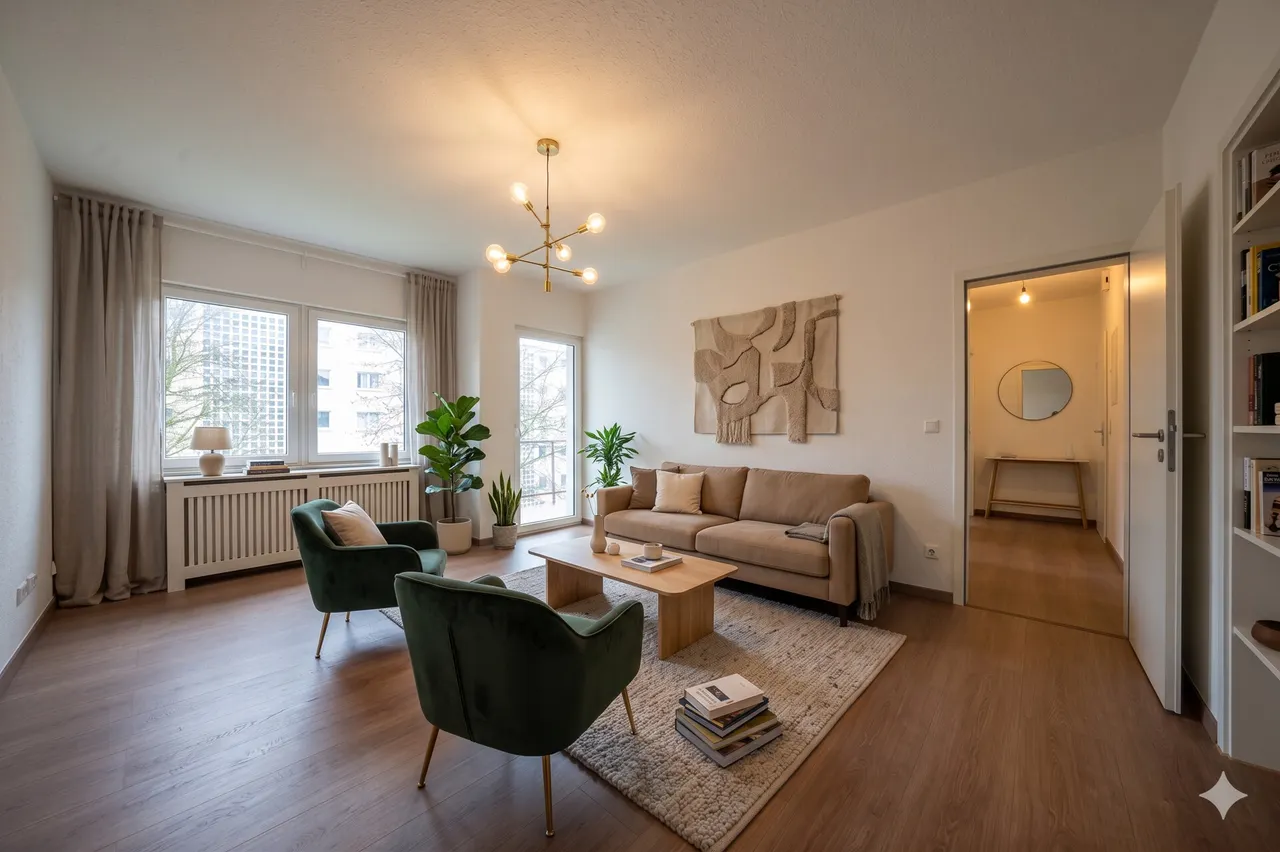 Wohnzimmer KI generiert