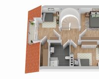 Grundriss Obergeschoss (nicht maßstabsgetreu)