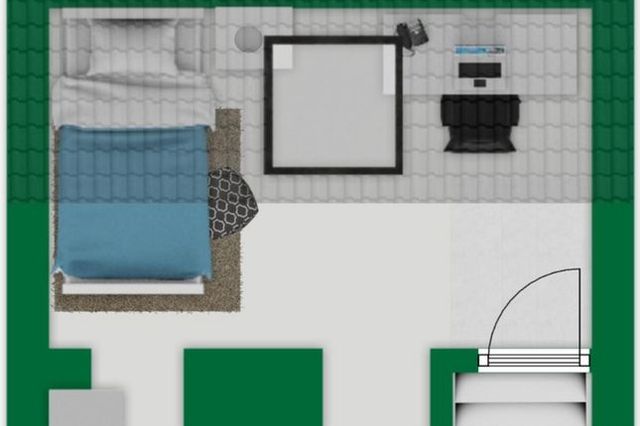 Grundriss-Skizze Dachgeschoss linkes Haus