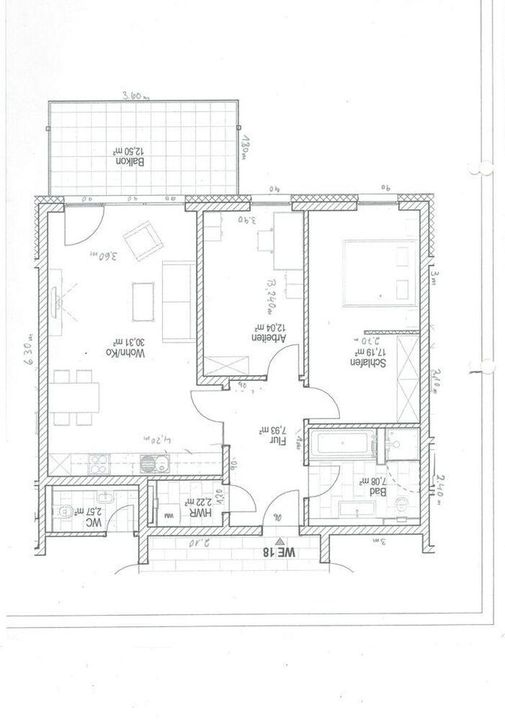 Grundriss der Wohnung