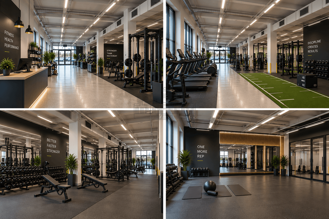 Visuelle Ansicht Fitnessstudio