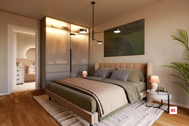 KI-generiert: Schlafzimmer