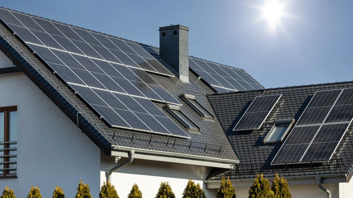 Solaranlage auf einem Hausdach