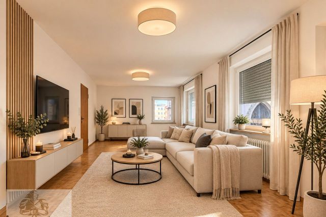 Digital Staging Wohnzimmer Ansicht 2