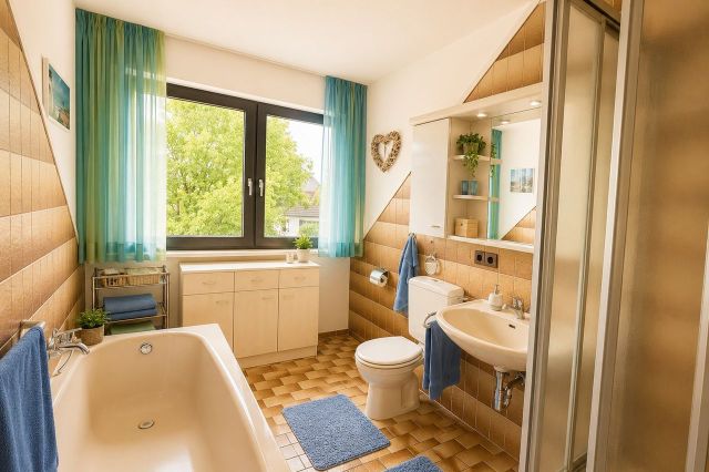 Dusch-und Wannenbad mit Fenster 