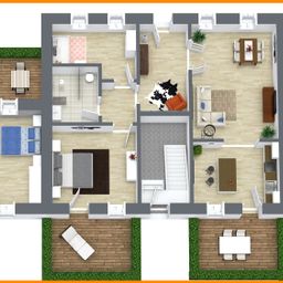 Gutshof als Begegnungsstätte – 3 Zimmerwohnung mit Duschbad und 2 Terrassen