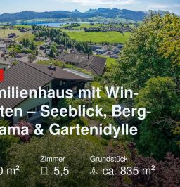 Neu im Angebot: Einfamilienhaus mit Wintergarten – Seeblick, Bergpanorama & Gartenidylle