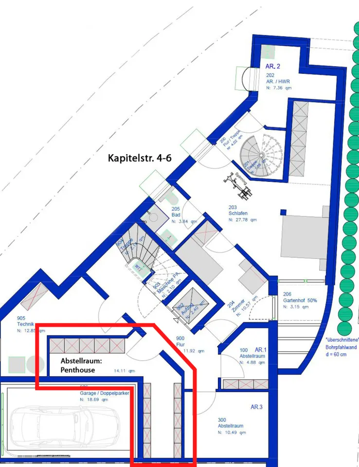 Keller Penthouse-Wohnung