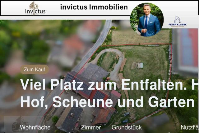 Neu im Angebot: Viel Platz zum Entfalten. Haus, Hof, Scheune und Garten