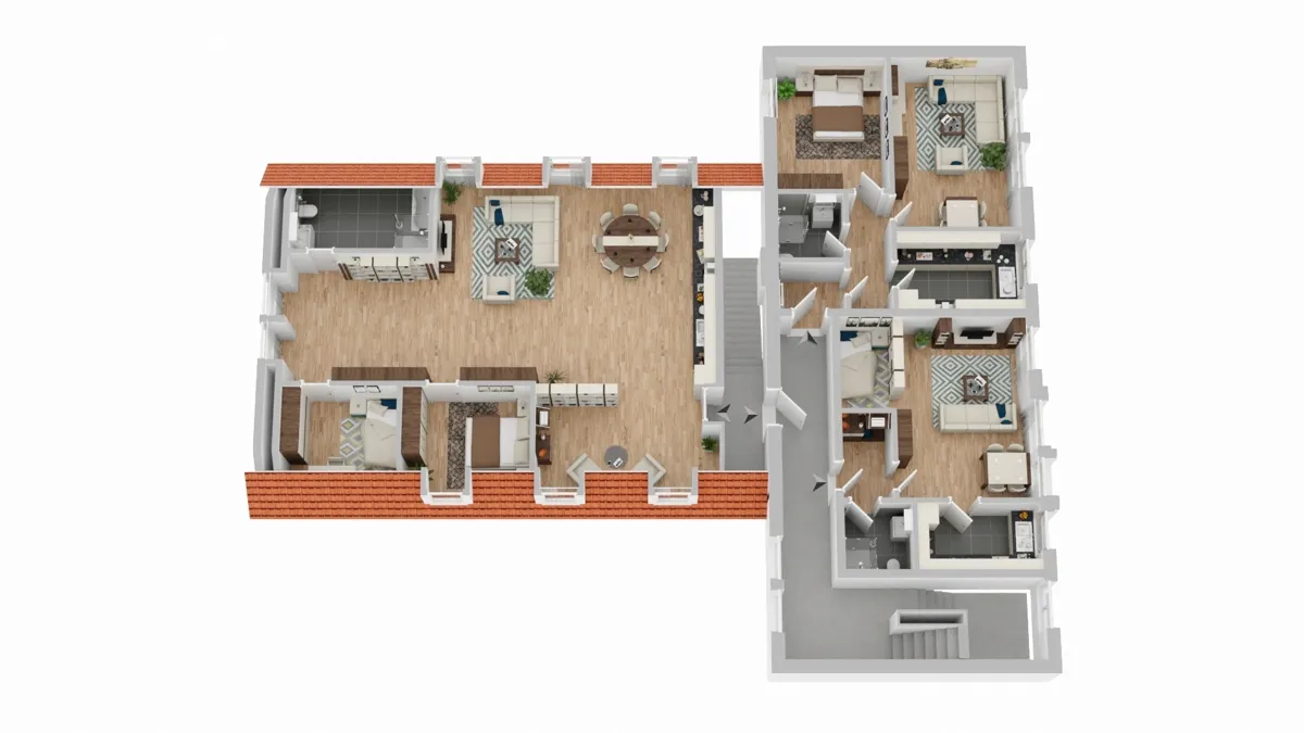 Grundriss Dachgeschoss und 1. Obergeschoss Bahnhofstraße