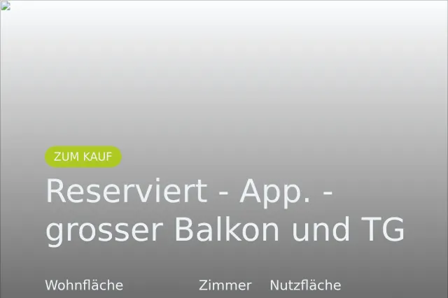 Nicht mehr verfügbar: Reserviert – App. – grosser Balkon und TG