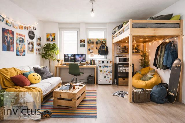 Kompakte Studentenwohnung mit kreativem Stil