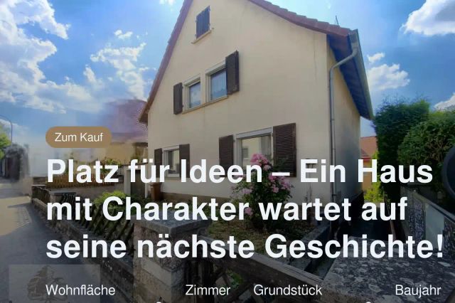 Nicht mehr verfügbar: Platz für Ideen – Ein Haus mit Charakter wartet auf seine nächste Geschichte!