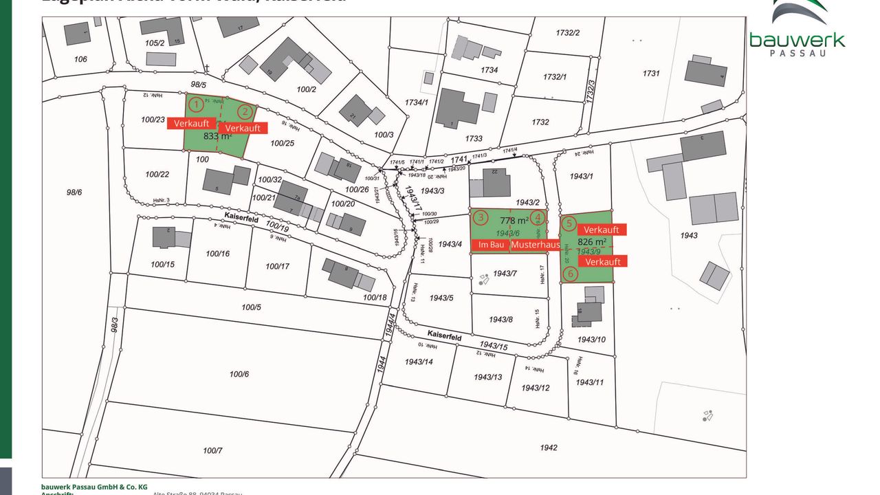 Lageplan Grundstücke 