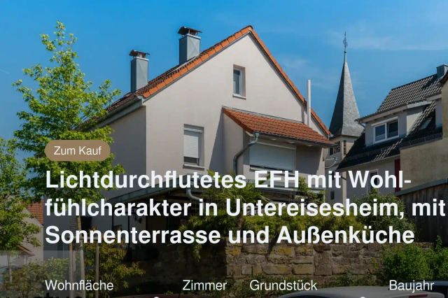 Nicht mehr verfügbar: Lichtdurchflutetes EFH mit Wohlfühlcharakter in Untereisesheim, mit Sonnenterrasse und Außenküche