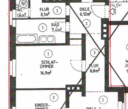 Charmante 5-Zimmer-Altbauwohnung mit Balkon