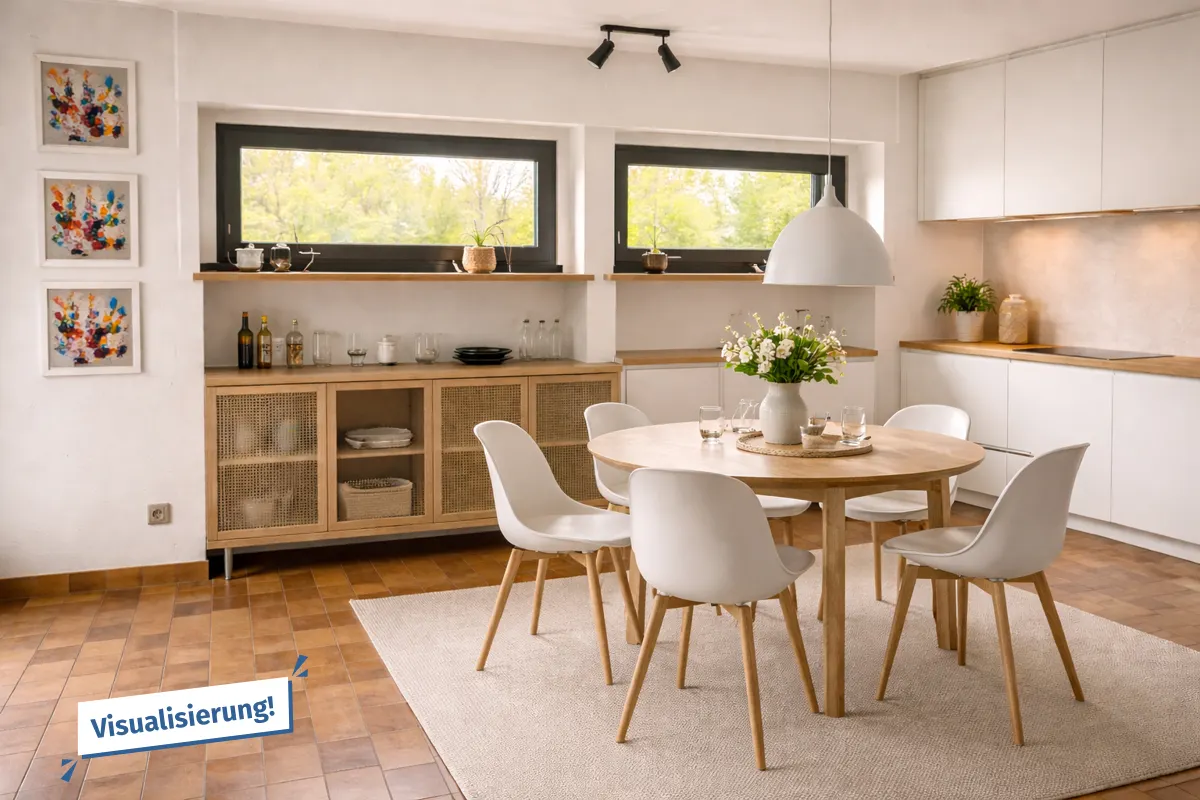 Wohnküche visualisiert