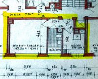 Grundriss, WE4h109, OG1,mitte, m.EBK, markiert