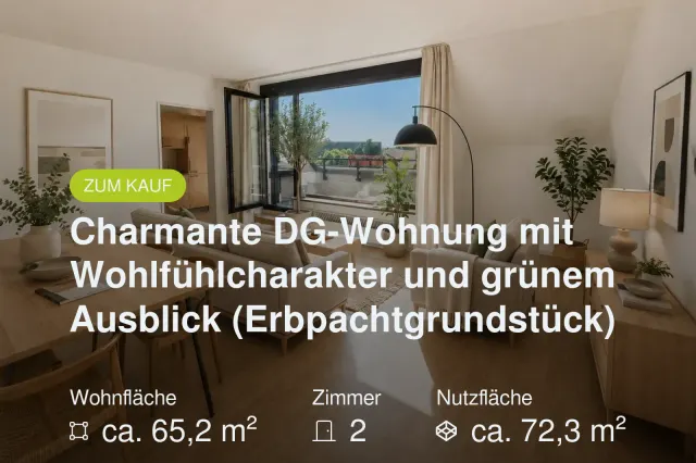 Neu im Angebot: Charmante DG-Wohnung mit Wohlfühlcharakter und grünem Ausblick (Erbpachtgrundstück)
