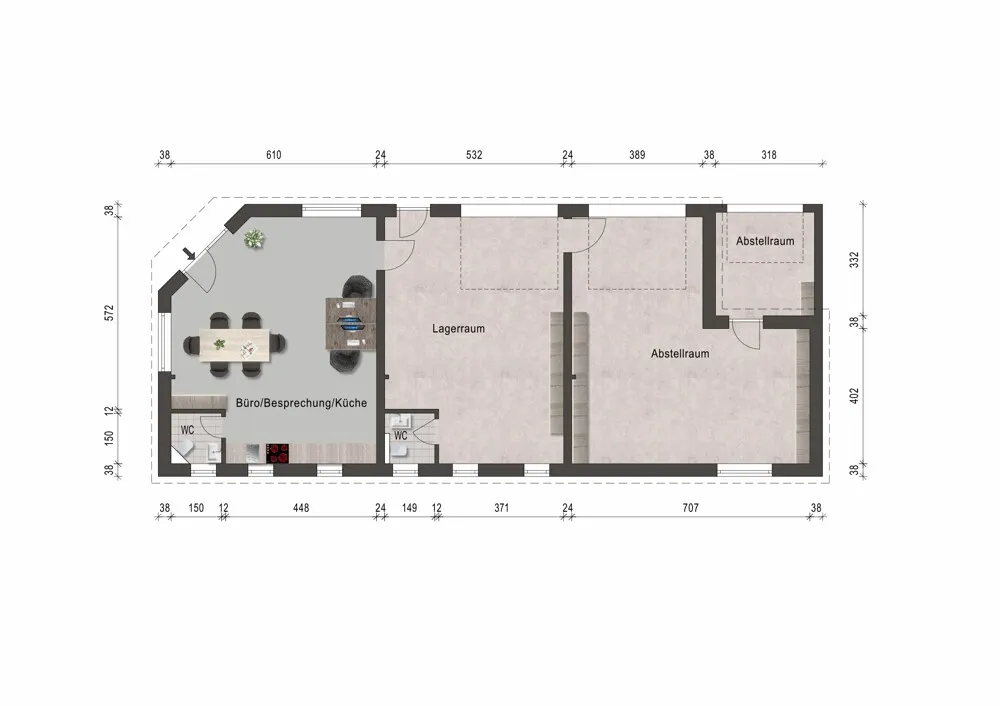 Grundriss Gewerbe EG