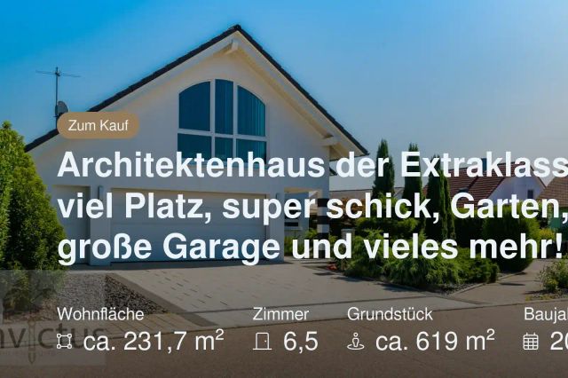 Nicht mehr verfügbar: Architektenhaus der Extraklasse, viel Platz, super schick, Garten, große Garage und vieles mehr!