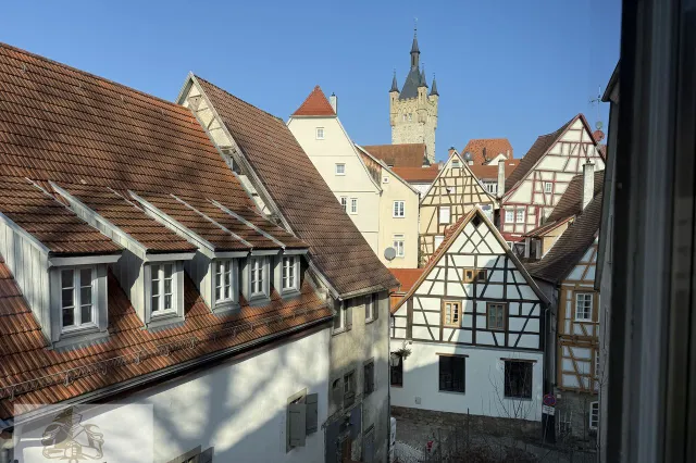 Blick zum blauen Turm