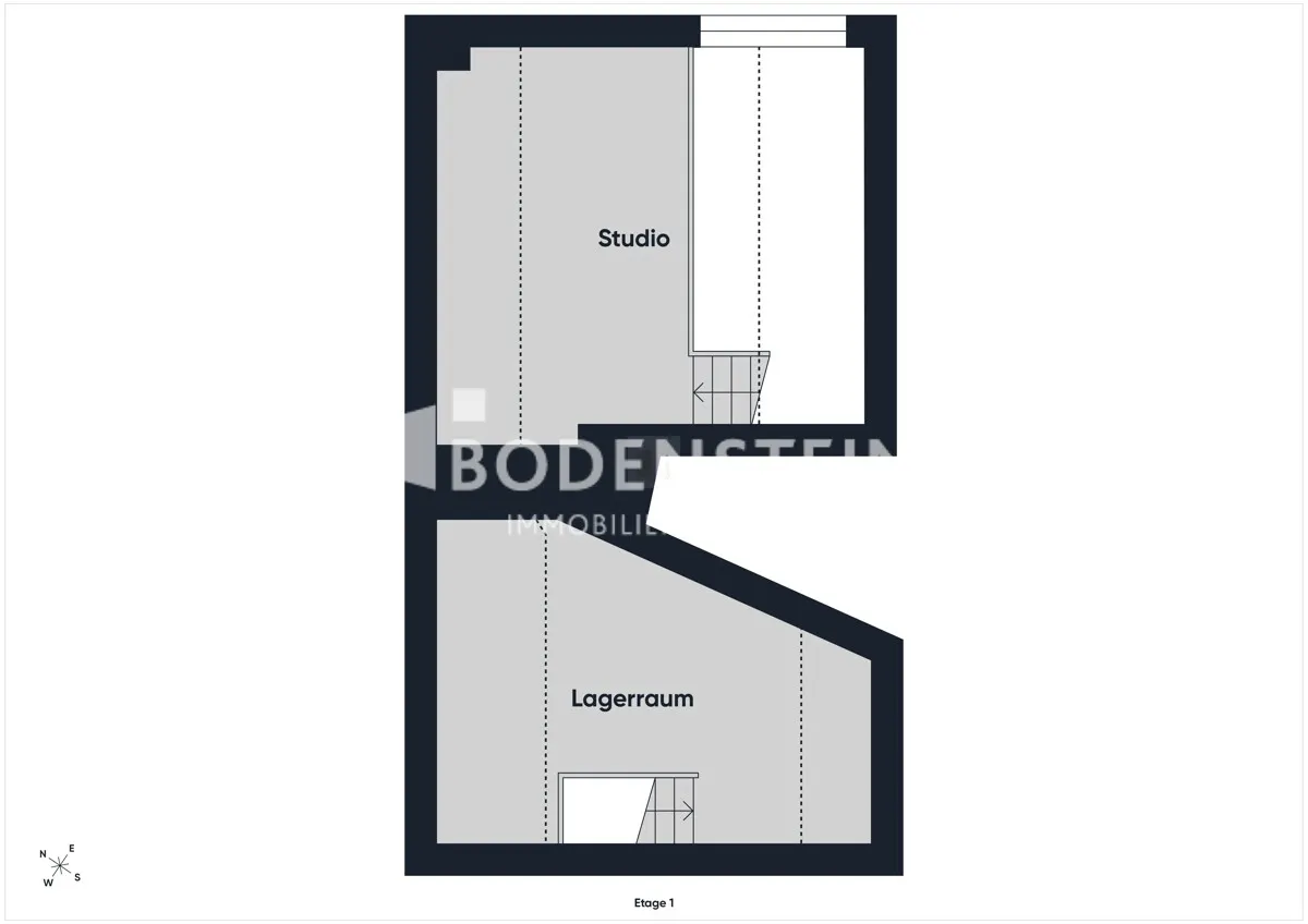 Grundriss Studio und Lagerraum