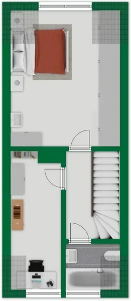 Grundriss-Skizze Obergeschoss linkes Haus