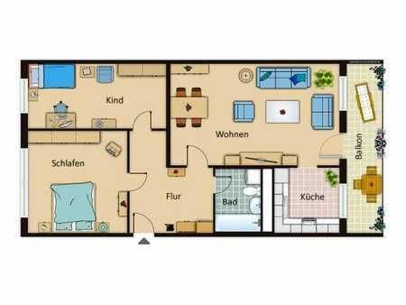 Voll m&ouml;bliertes 3-Zimmer Apartment